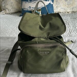 Kate spade olive green backpack